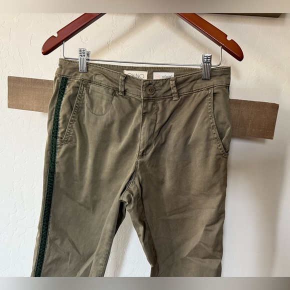 Anthropologie|Relaxed striped chino pants in olive color,size 27•••Boho style - Picture 6 of 14